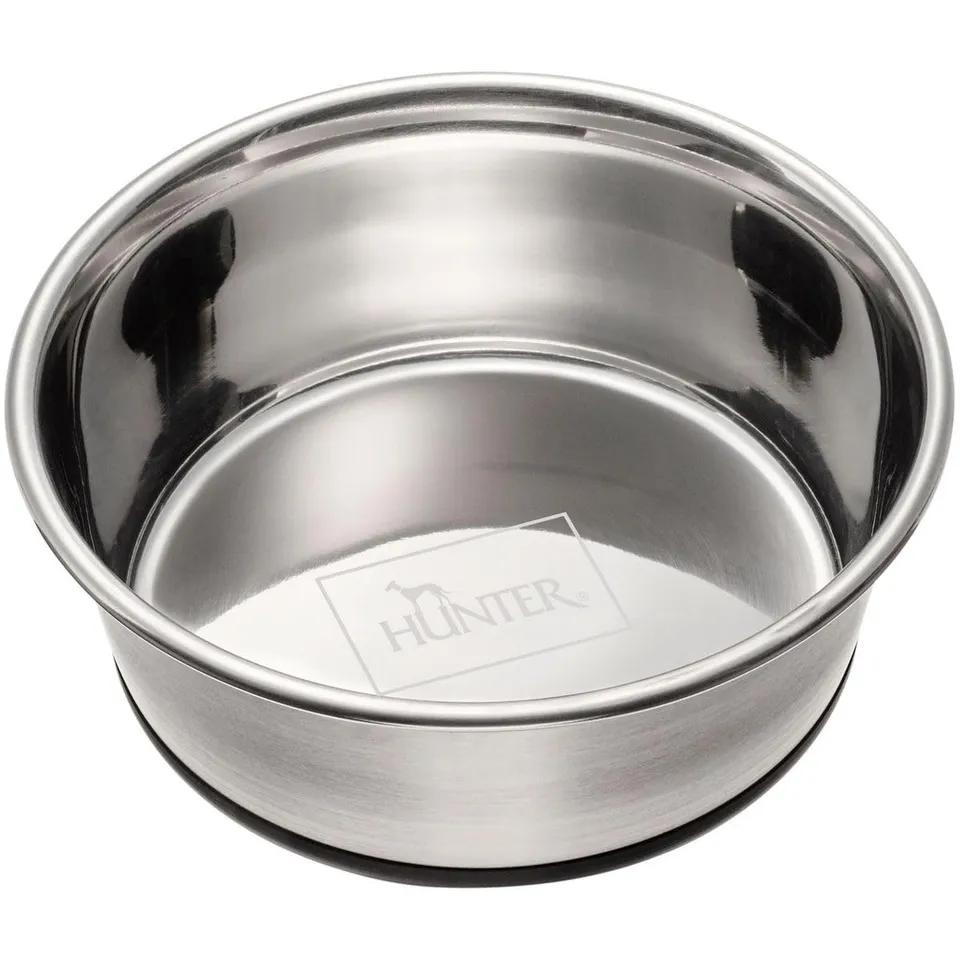 hunter-edelstahlnapf-1900-ml-futter-und-trinknapf-f-r-hunde-und-katzen-mit-rutsc image 1