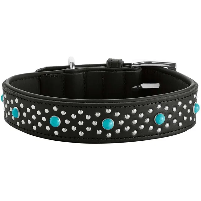 hunter-halsband-madona-gr-e-45-schwarz-rindsleder-mit-nappaleder-nieten-und-schm image 1