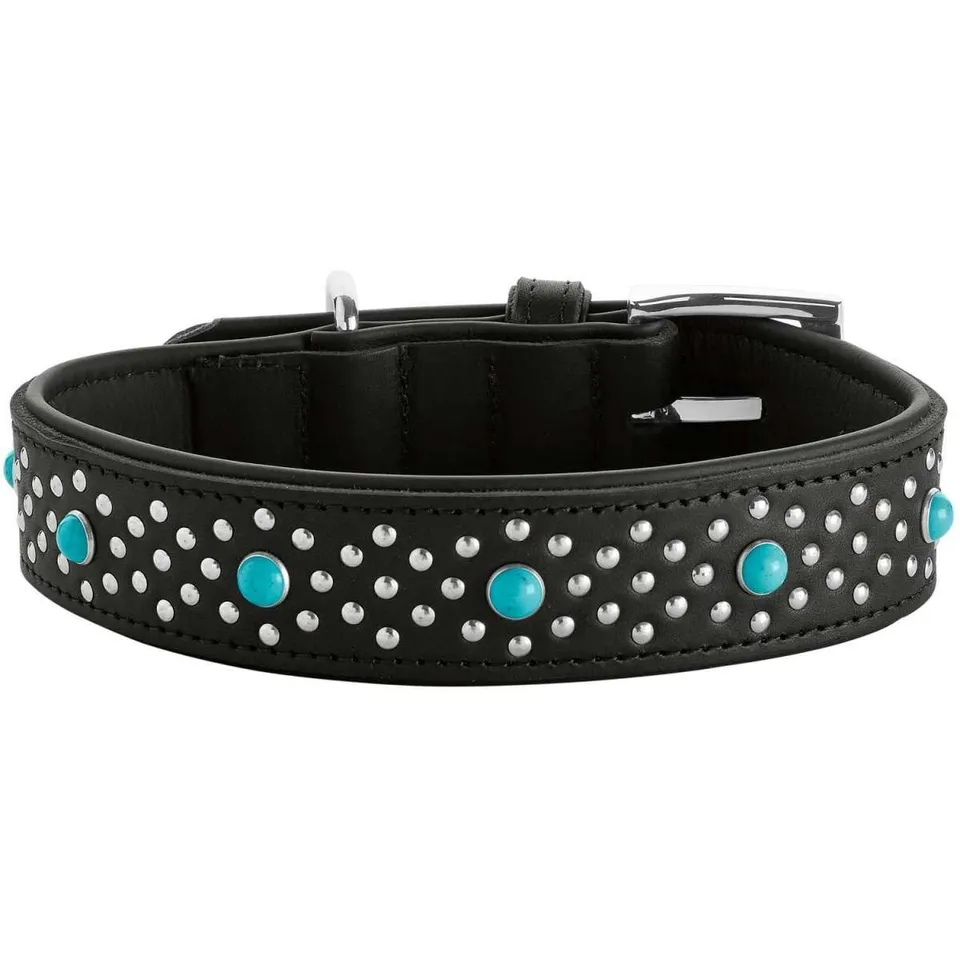 hunter-halsband-madona-gr-e-45-schwarz-rindsleder-mit-nappaleder-nieten-und-schm image 1