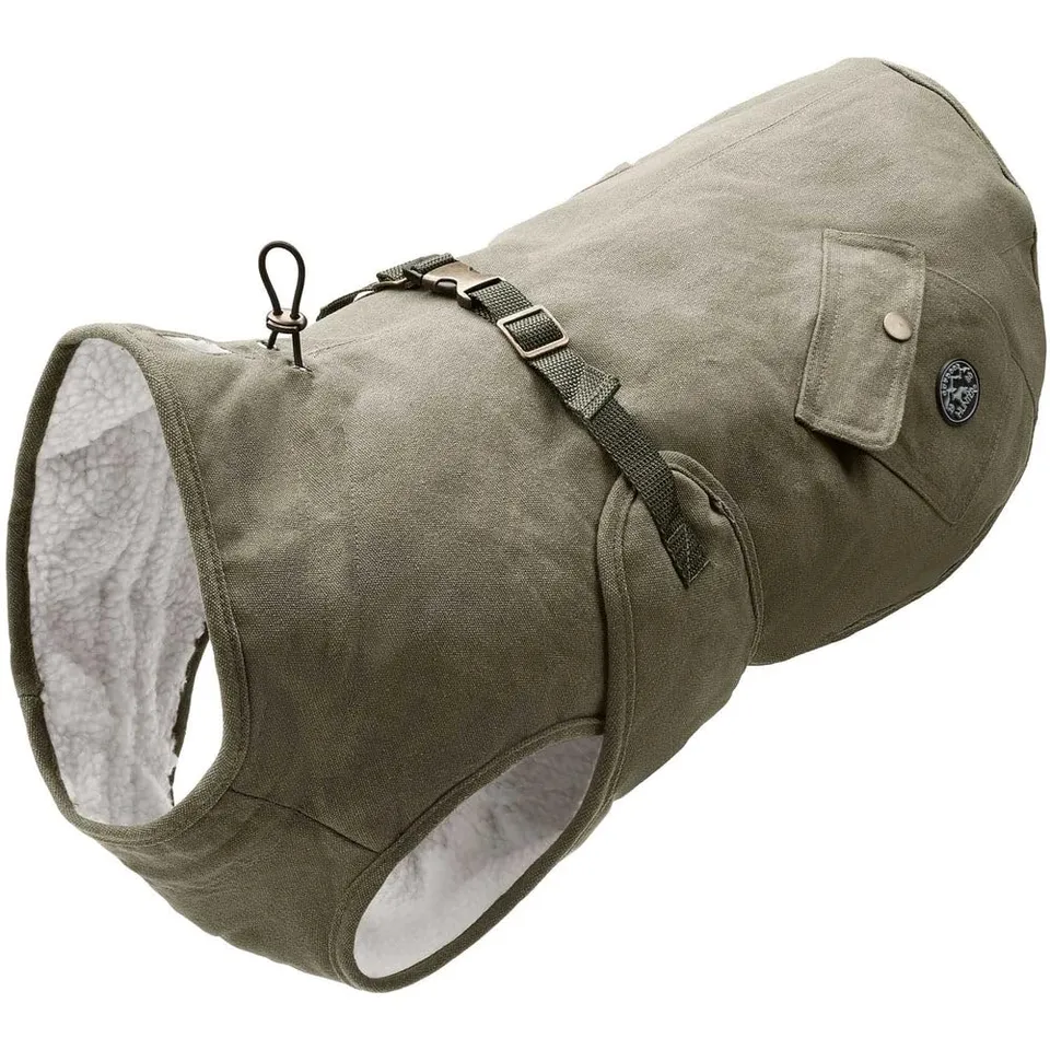 hunter-hundemantel-uppsala-trend-khaki-wasser-windabweisend-teddy-innenfutter-re image 1