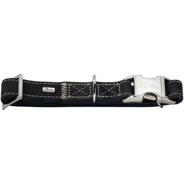 hunter-hunting-alu-strong-hundehalsung-lederhalsband-aus-nubukleder-mit-aluminiu image 1