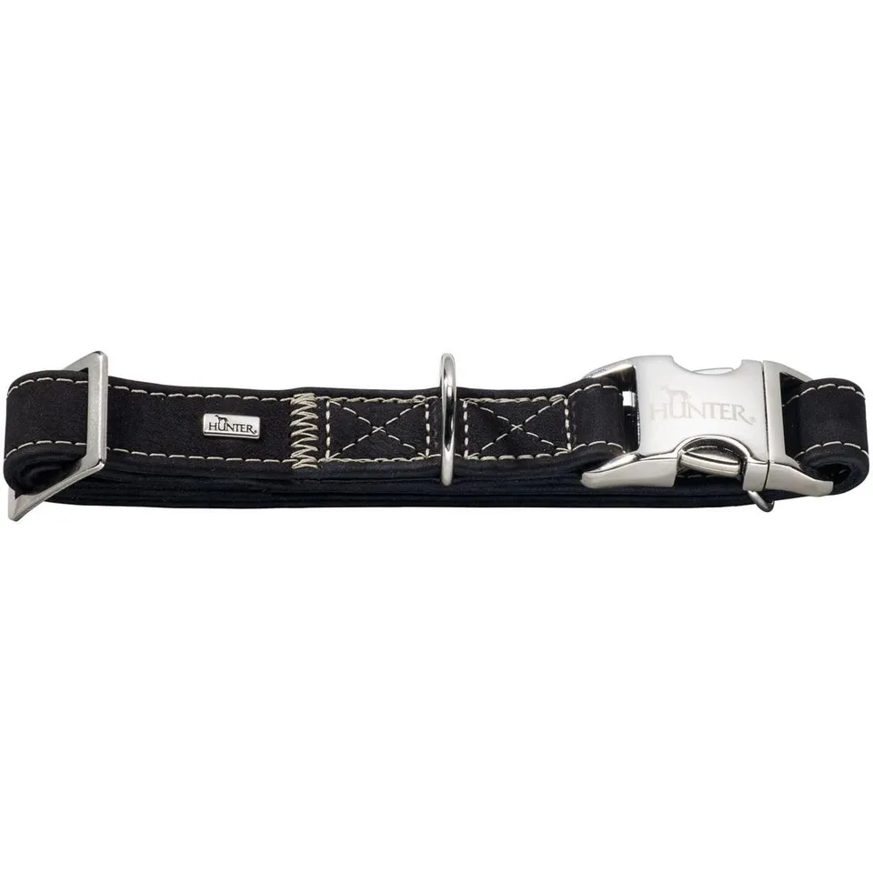 hunter-hunting-alu-strong-hundehalsung-lederhalsband-aus-nubukleder-mit-aluminiu image 1