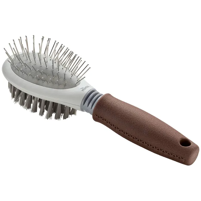 hunter-spa-kombib-rste-f-r-hunde-zwei-seiten-borsten-pins-flexibler-b-rstenhals- image 1