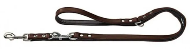 hunter-basic-verstellbare-f-hrleine-f-r-hunde-beschichtetes-spaltleder-witterung image 1