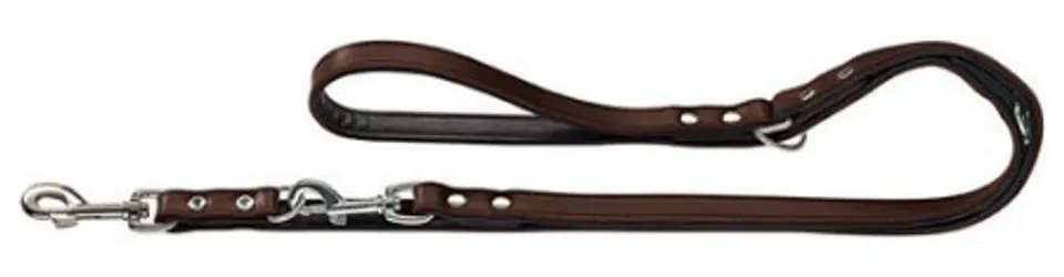 hunter-basic-verstellbare-f-hrleine-f-r-hunde-beschichtetes-spaltleder-witterung image 1