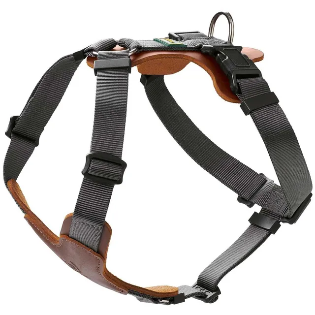 hunter-hundegeschirr-aalborg-mixed-rindsleder-nylon-5-fach-verstellbar-cognac-gr image 1