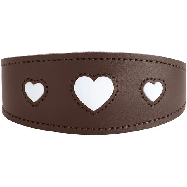 hunter-windhundhalsband-love-braun-schwarz-weiches-rindsleder-gepolstert-made-in image 1