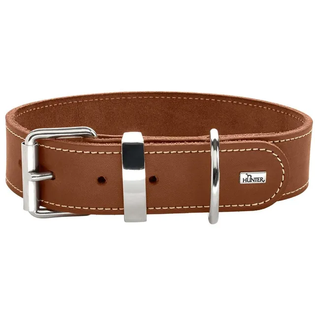 hunter-aalborg-special-hundehalsband-leder-30-xxs-xs-cognac-extrabreites-softvol image 1