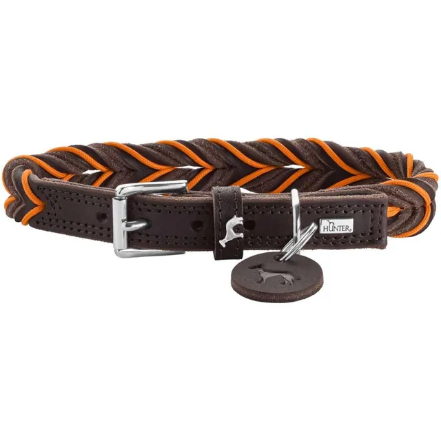 hunter-solid-education-cord-hundehalsband-gr-e-40-handgeflochtenes-rindsleder-mi image 1