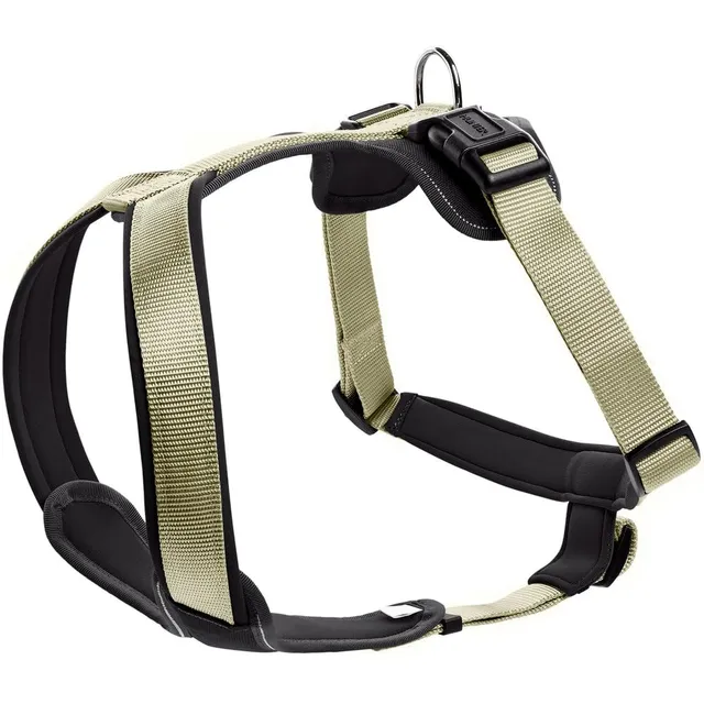 hunter-hundegeschirr-neopren-m-1-oliv-schwarz-gepolstertes-nylon-brustgeschirr-m image 1