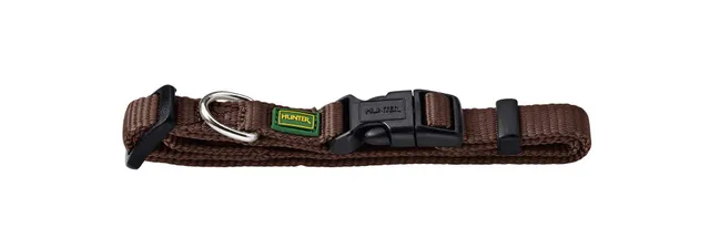 hunter-vario-basic-nylon-hundehalsband-s-1-0-cm-braun-stufenlos-verstellbar-klic image 1
