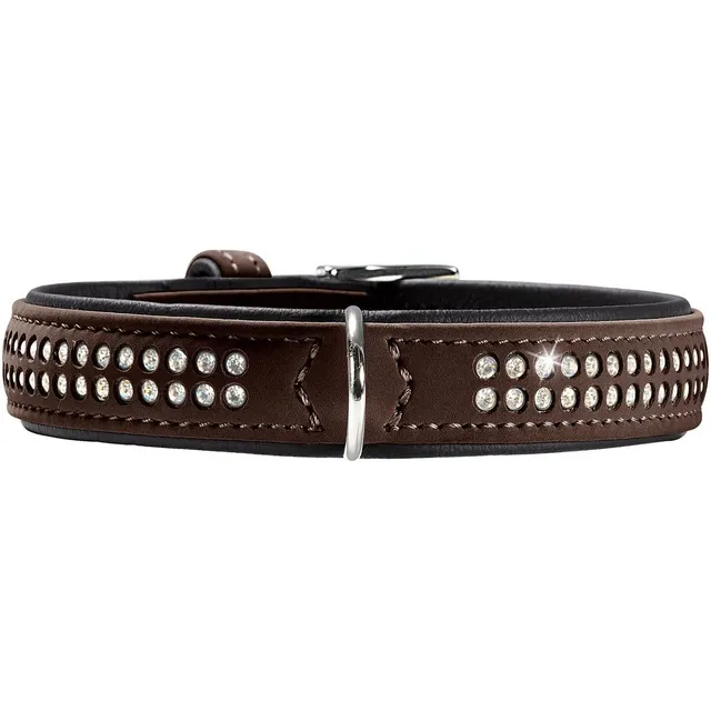 hunter-softie-deluxe-hundehalsband-kunstleder-in-nubuk-optik-mit-strasssteinen-g image 1
