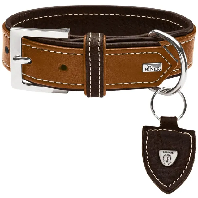 hunter-tara-hundehalsband-aus-juchtenleder-verstellbar-35-42-cm-s-m-cognac-dunke image 1
