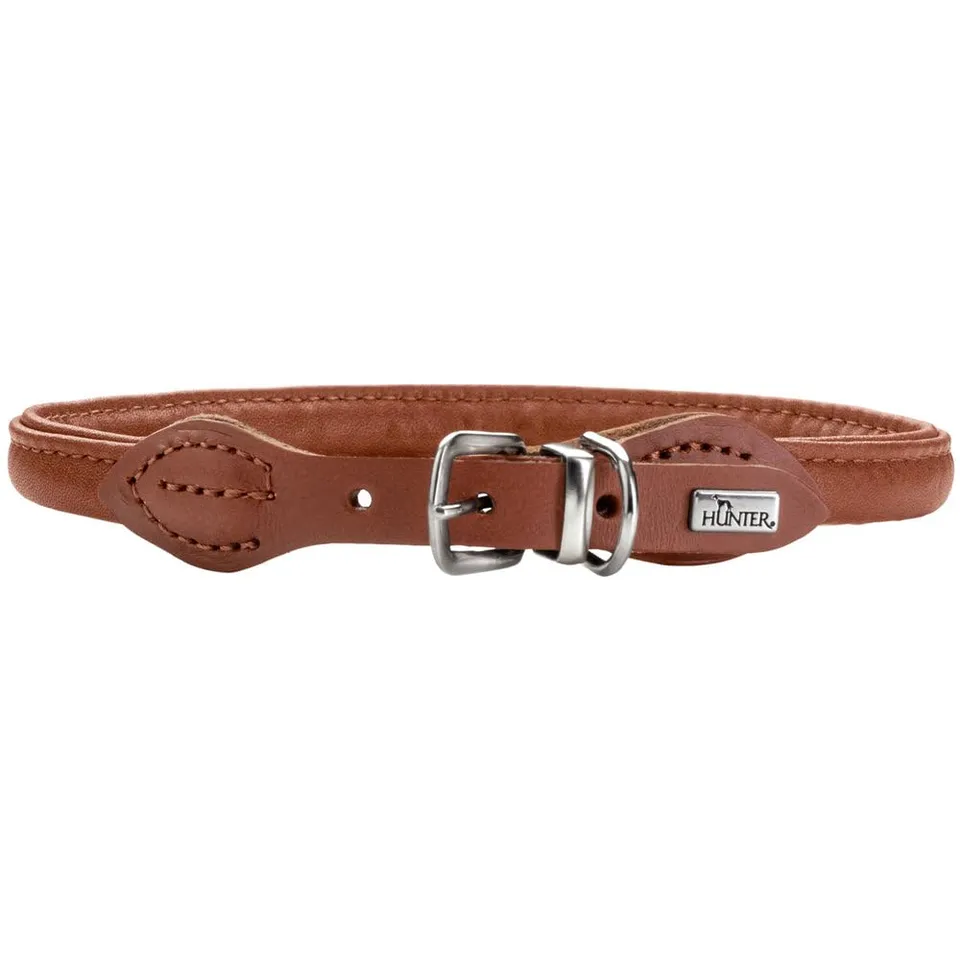 hunter-halsband-round-soft-canadian-up-cognac-rundgen-htes-rindsleder-mit-nylonk image 1
