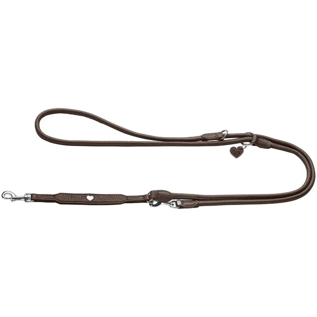 hunter-round-soft-love-verstellbare-hundef-hrleine-braun-rindnappaleder-rundgele image 1