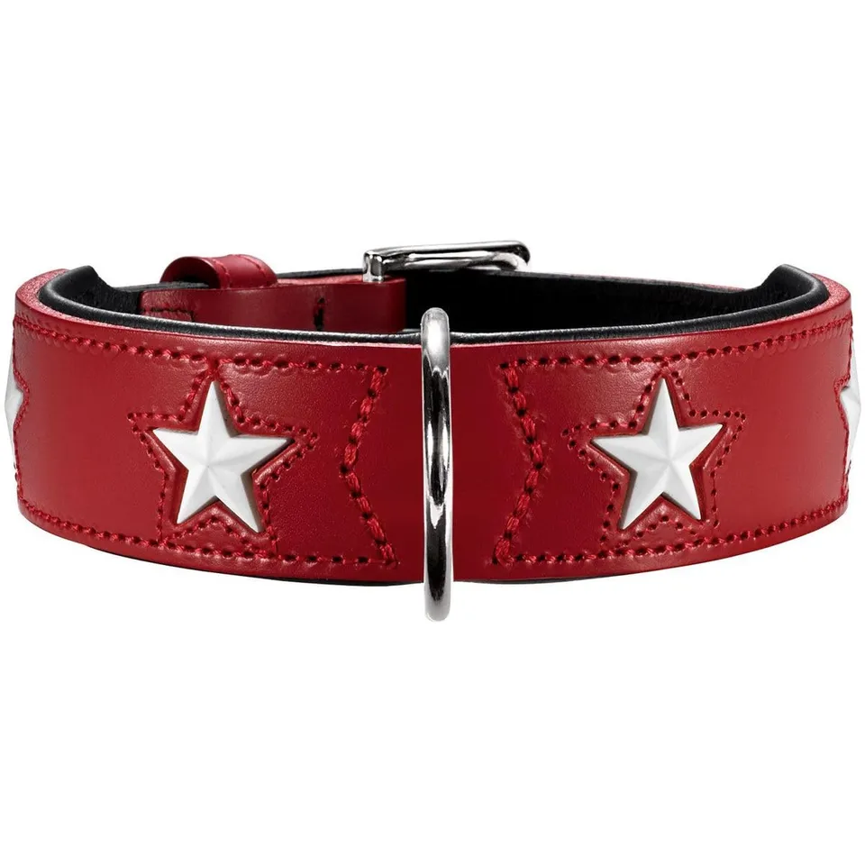 hunter-magic-star-hundehalsband-mit-sternen-vegetabil-gegerbtes-leder-mit-nappal image 1