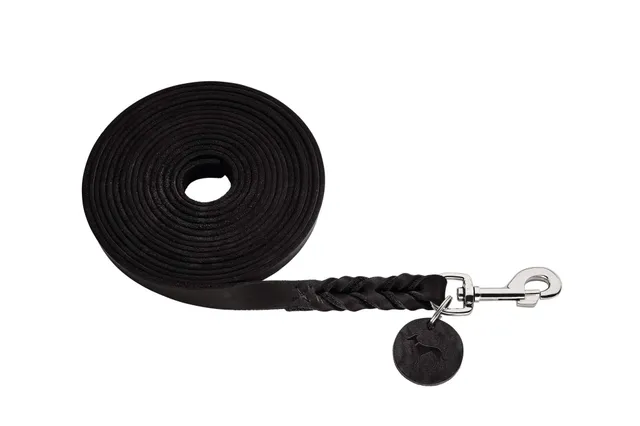 hunter-solid-education-suchleine-f-r-hunde-handgeflochtenes-leder-schwarz-500-cm image 1
