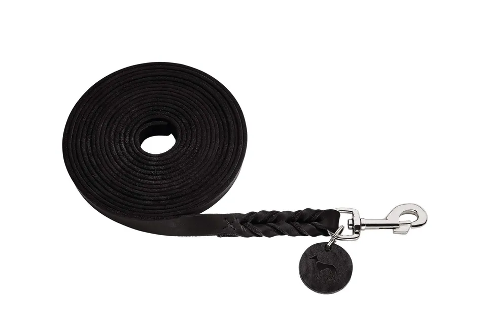 hunter-solid-education-suchleine-f-r-hunde-handgeflochtenes-leder-schwarz-500-cm image 1