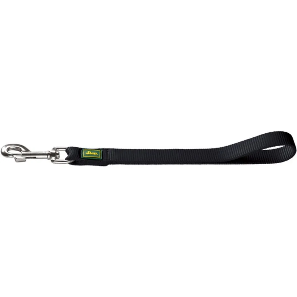 hunter-f-hrschlaufe-nylon-schwarz-kurzf-hrer-35-cm-25-mm-f-r-gro-e-hunde-und-fre image 1