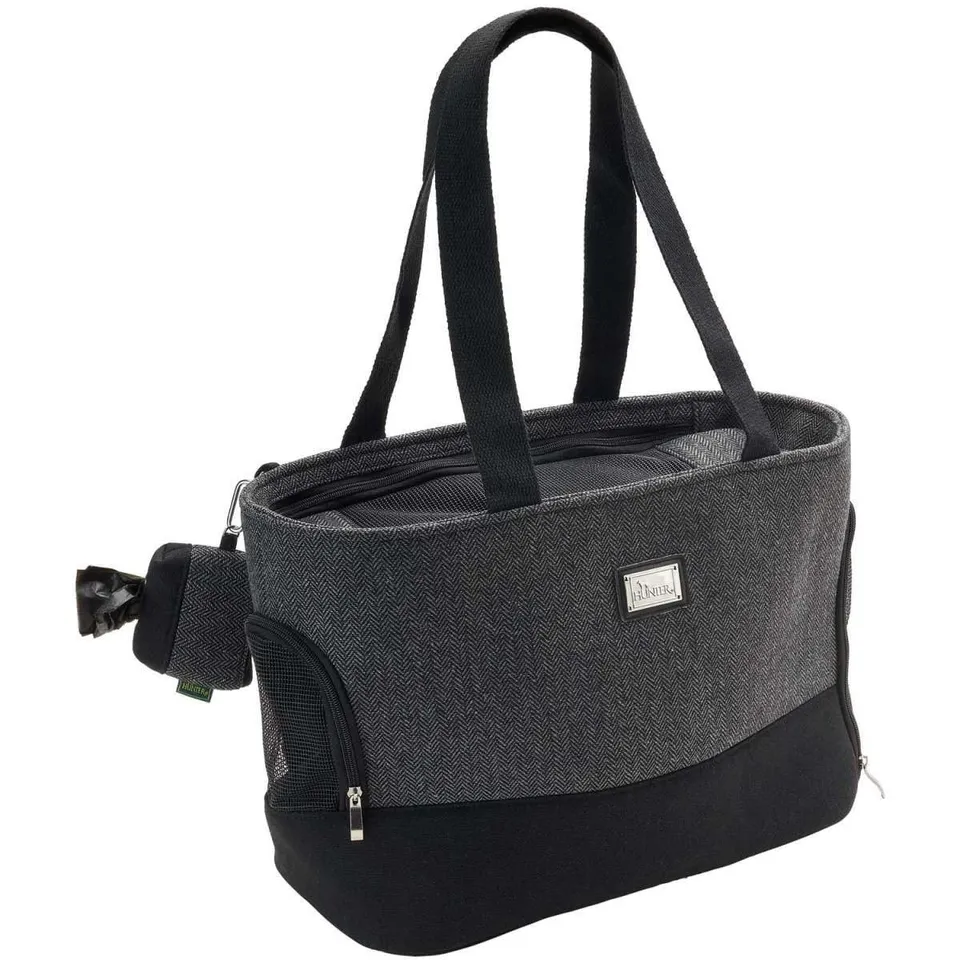 hunter-hundetragetasche-barcelona-im-fischgr-t-design-mit-karabiner-sicherung-ne image 1