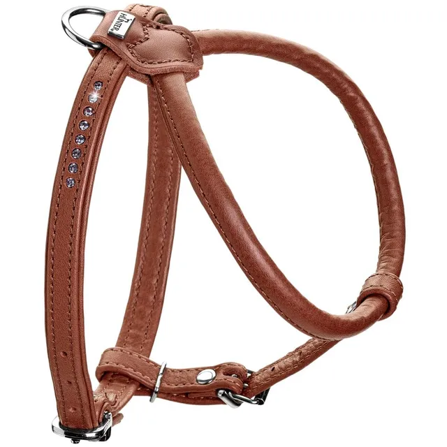 hunter-round-soft-canadian-up-hundegeschirr-weiches-leder-cognac-rundgen-ht-fell image 1
