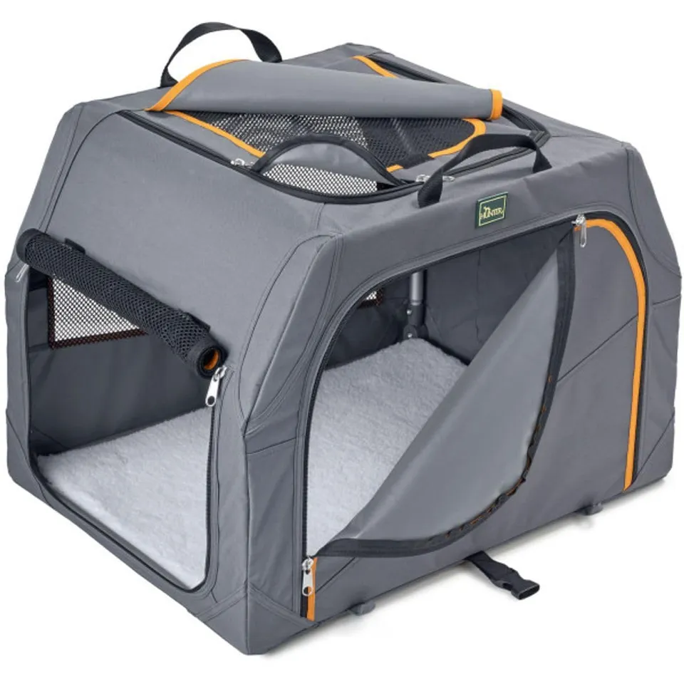 hunter-hundetransportbox-mit-aluminium-gestell-gr-e-s-faltbare-transportbox-61x4 image 1