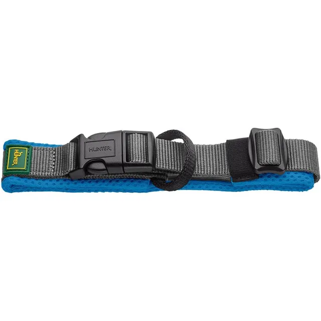 hunter-maldon-hundehalsband-blau-atmungsaktives-mesh-nylon-zugentlastung-adressl image 1