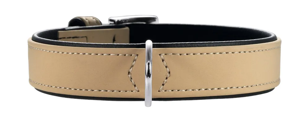 hunter-halsband-softie-gr-e-30-beige-schwarz-weiches-kunstleder-in-nubuk-optik-m image 1
