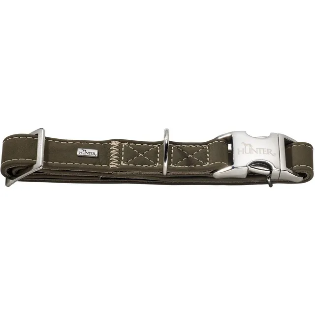 hunter-hunting-alu-strong-hundehalsung-lederoptik-halsband-aus-nubukleder-mit-al image 1