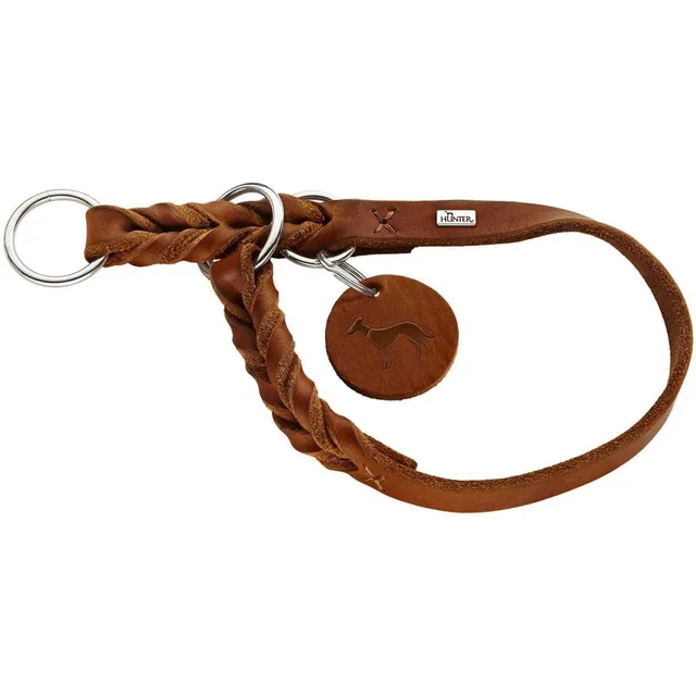 hunter-dressurhalsung-solid-education-gr-e-s-m-35-40-cm-cognac-handgeflochtenes- image 1