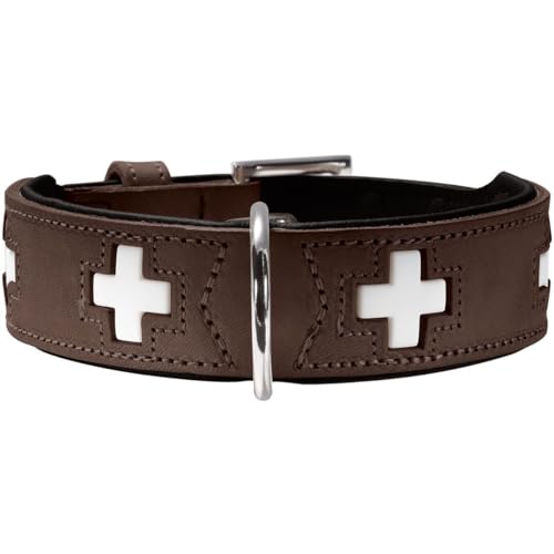 hunter-swiss-hundehalsband-rindsleder-handgen-htes-schweizer-kreuz-gr-e-32-braun image 8