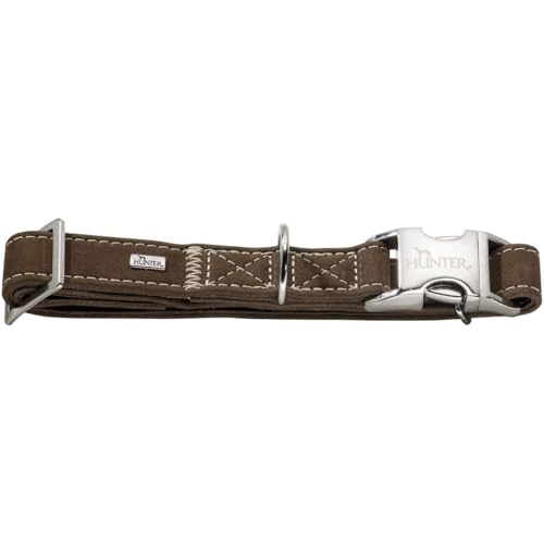 hunter-hunting-alu-strong-hundehalsband-nubukleder-braun-mit-aluminium-steckvers image 4