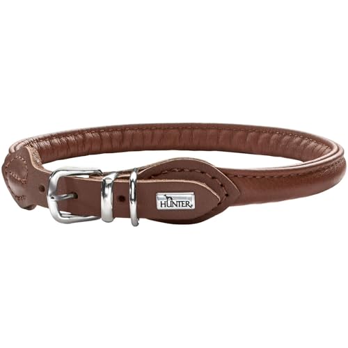 hunter-hundehalsband-round-soft-gr-e-35-braun-weiches-rindnappaleder-nyloneinlag image 6