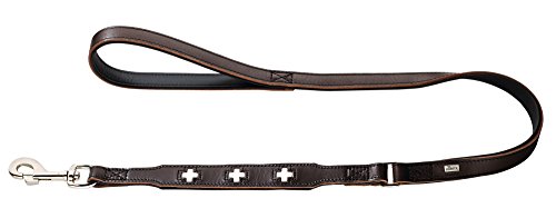 hunter-hundef-hrleine-swiss-rindsleder-mit-schweizer-kreuz-braun-schwarz-kurz-18 image 5