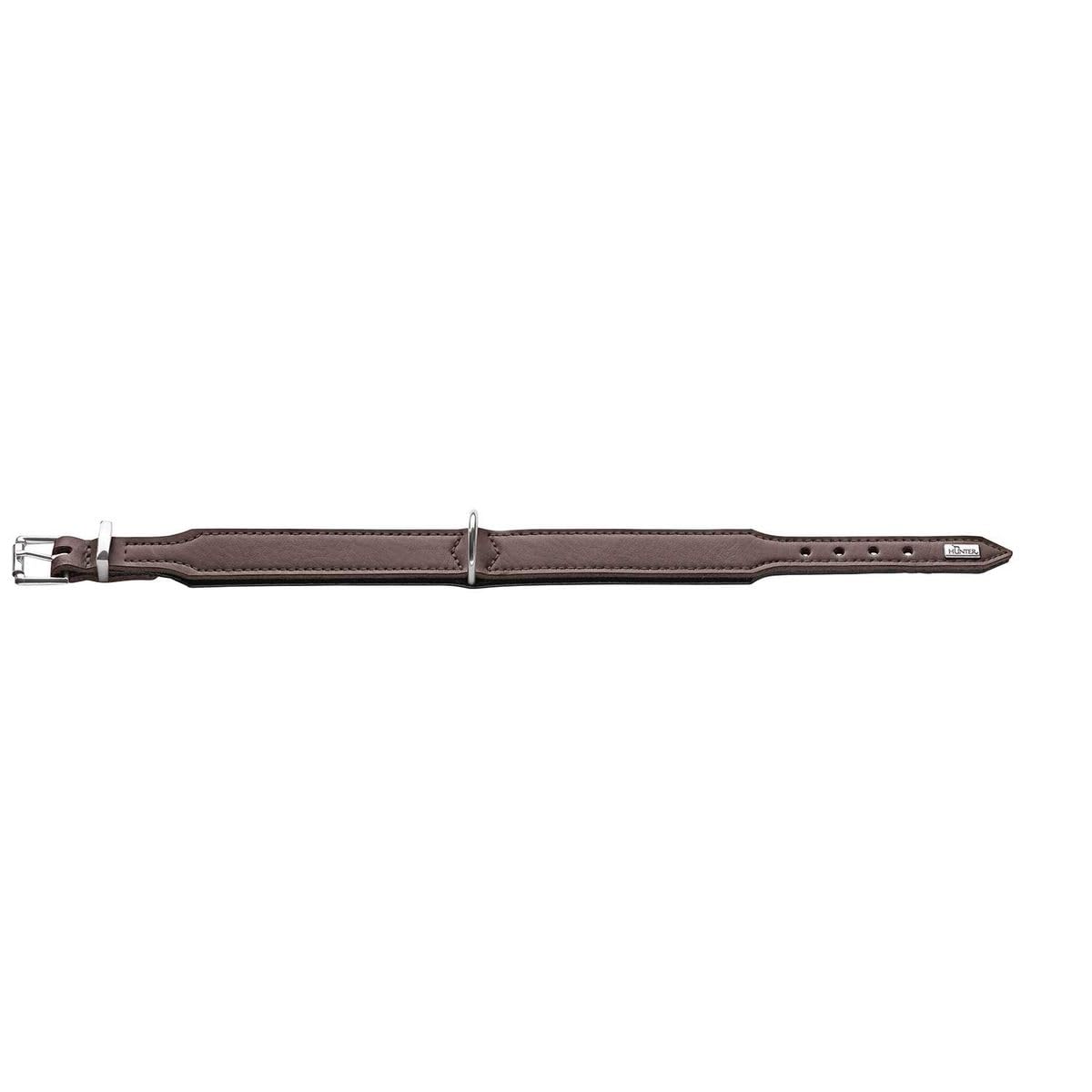 hunter-hundehalsband-basic-gr-e-37-in-braun-schwarz-pflegeleichtes-spaltleder-mi image 2