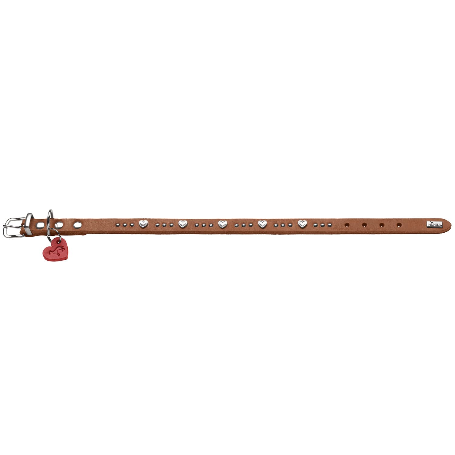 hunter-aalborg-hearts-hundehalsband-cognac-softvollrindleder-mit-nieten-herz-det image 4
