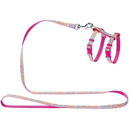 hunter-welpen-katzengarnitur-federleichtes-nylon-geschirr-set-mit-leine-rosa-one image 6