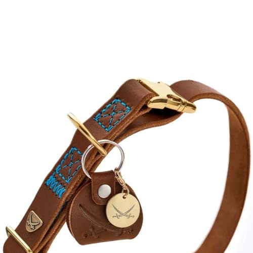 hunter-hundehalsung-sansibar-cognac-rindsleder-maritime-details-gr-e-m-30-45-cm image 7
