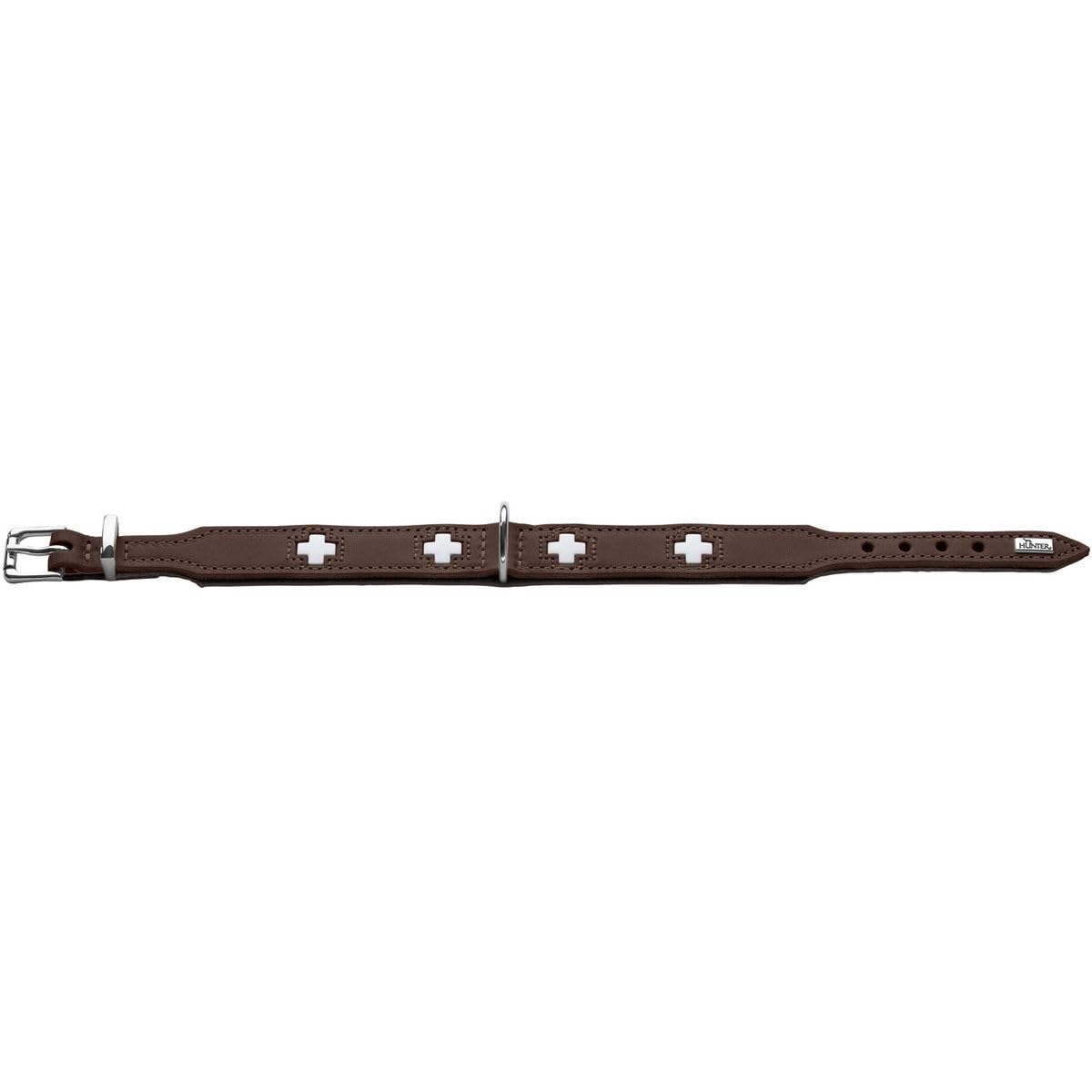 hunter-swiss-hundehalsband-rindsleder-handgen-htes-schweizer-kreuz-gr-e-32-braun image 2