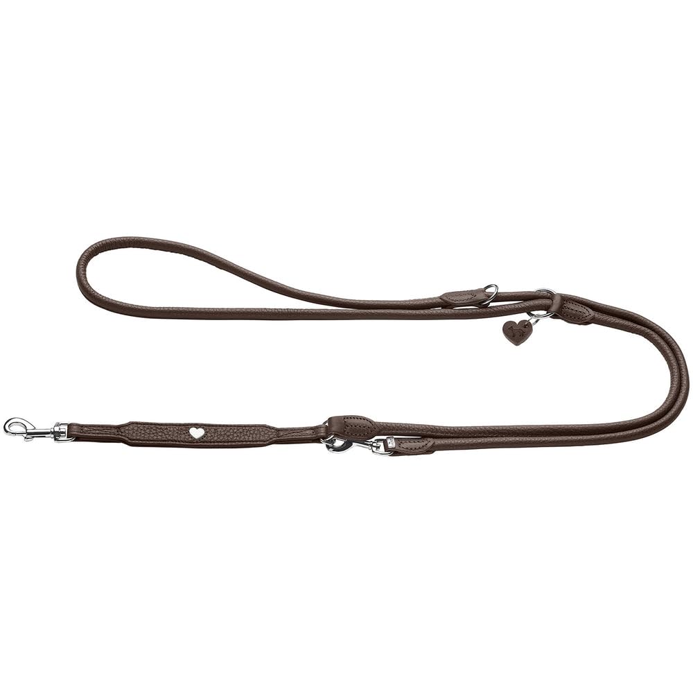 hunter-round-soft-love-verstellbare-hundef-hrleine-braun-rindnappaleder-rundgele image 1