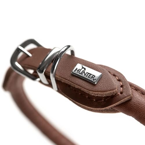 hunter-hundehalsband-round-soft-gr-e-35-braun-weiches-rindnappaleder-nyloneinlag image 7
