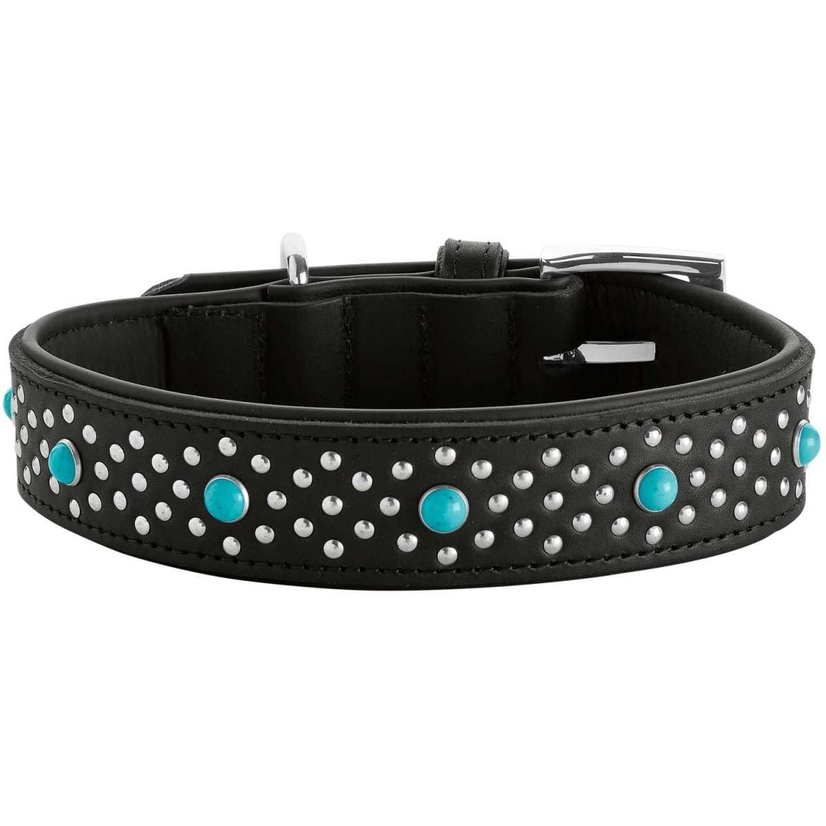 hunter-halsband-madona-gr-e-45-schwarz-rindsleder-mit-nappaleder-nieten-und-schm image 1