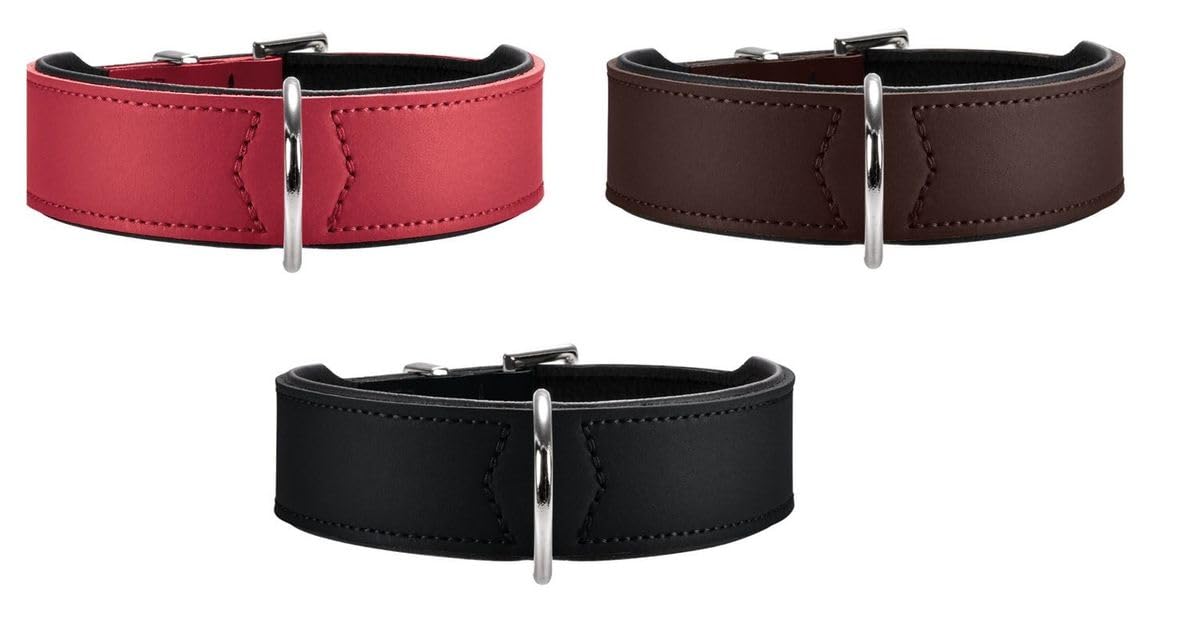 hunter-hundehalsband-basic-gr-e-37-in-braun-schwarz-pflegeleichtes-spaltleder-mi image 3