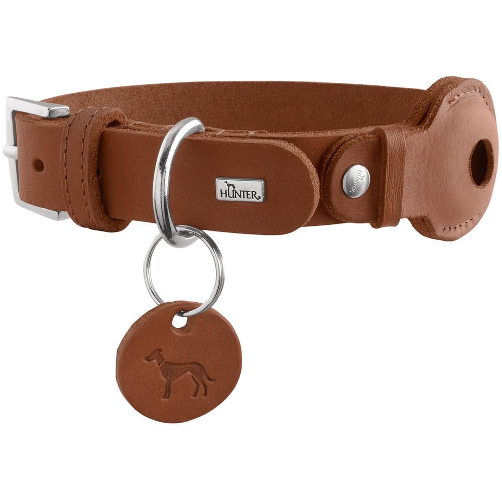 hunter-halsband-viborg-mit-apple-airtag-halterung-cognac-robustes-weiches-rindsl image 7