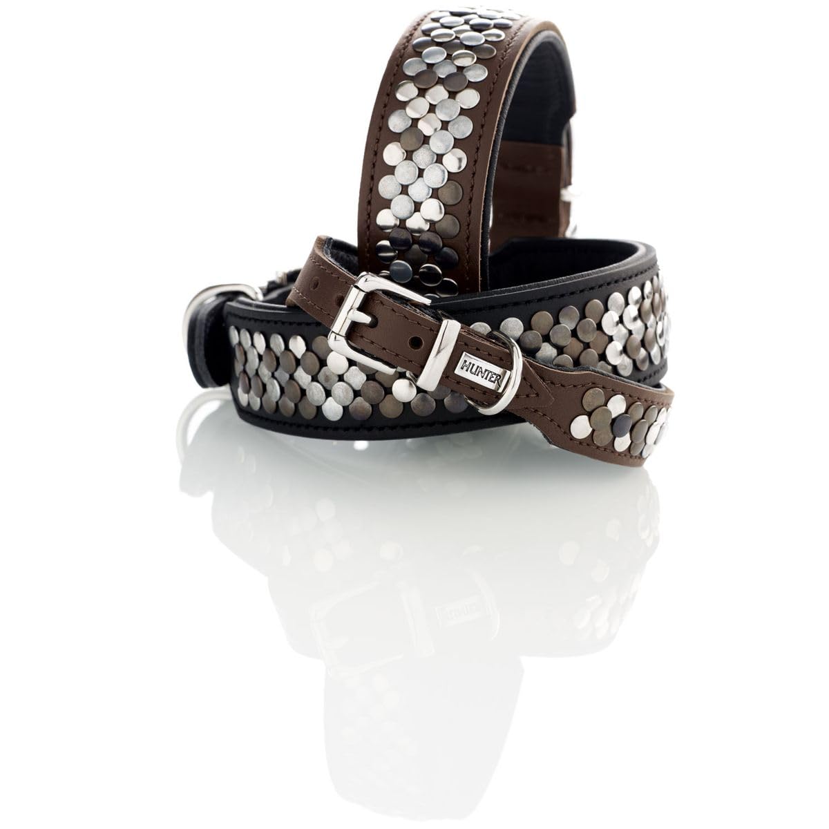 hunter-hundehalsband-arizona-up-braunes-softleder-mit-stilvollen-nieten-robust-a image 6