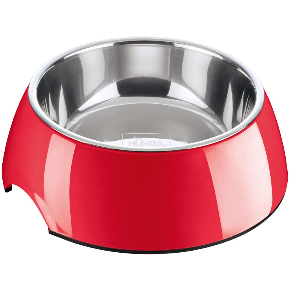 hunter-melamin-napf-mit-edelstahleinsatz-rutschfest-grau-700-ml image 6