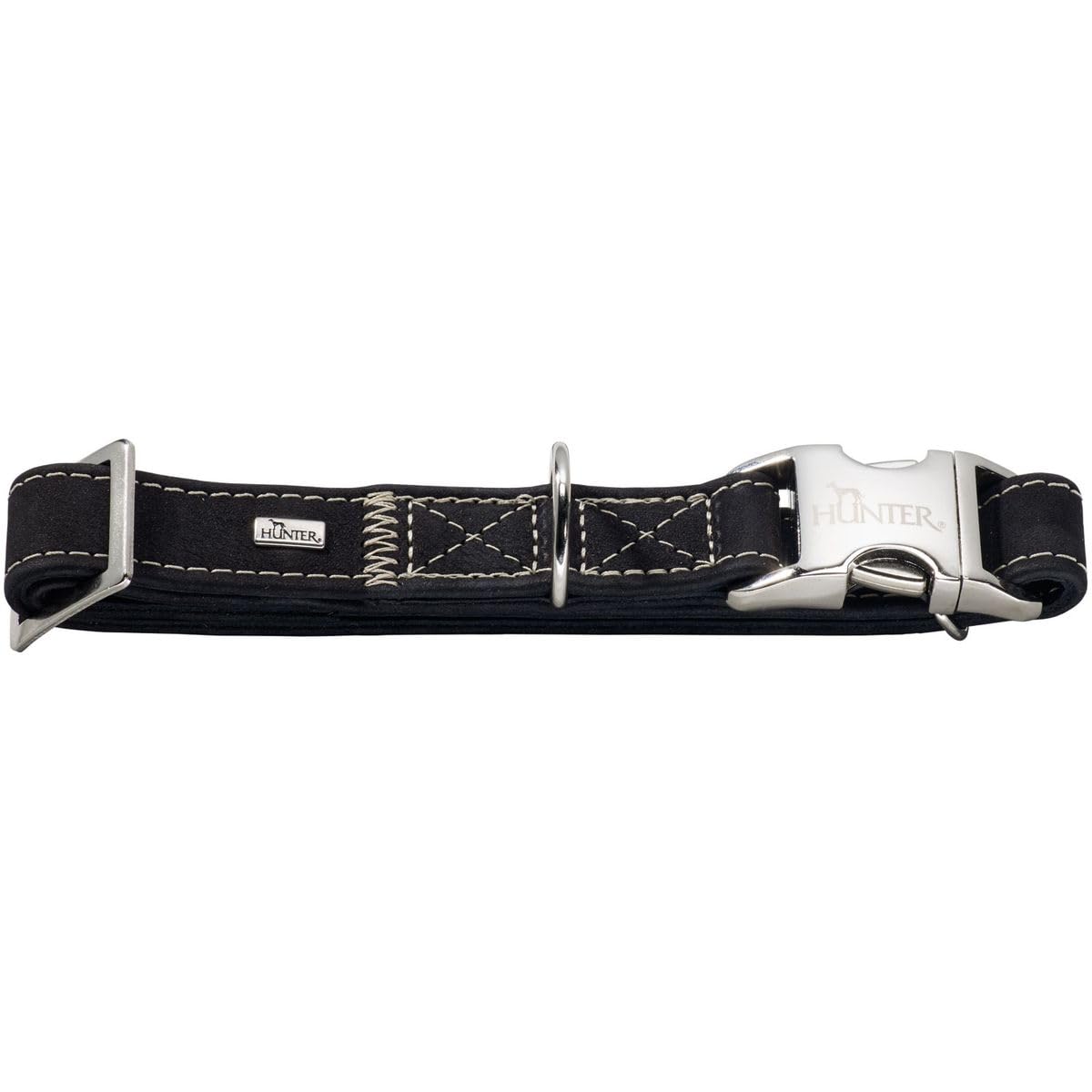 hunter-hunting-alu-strong-hundehalsband-nubukleder-braun-mit-aluminium-steckvers image 2