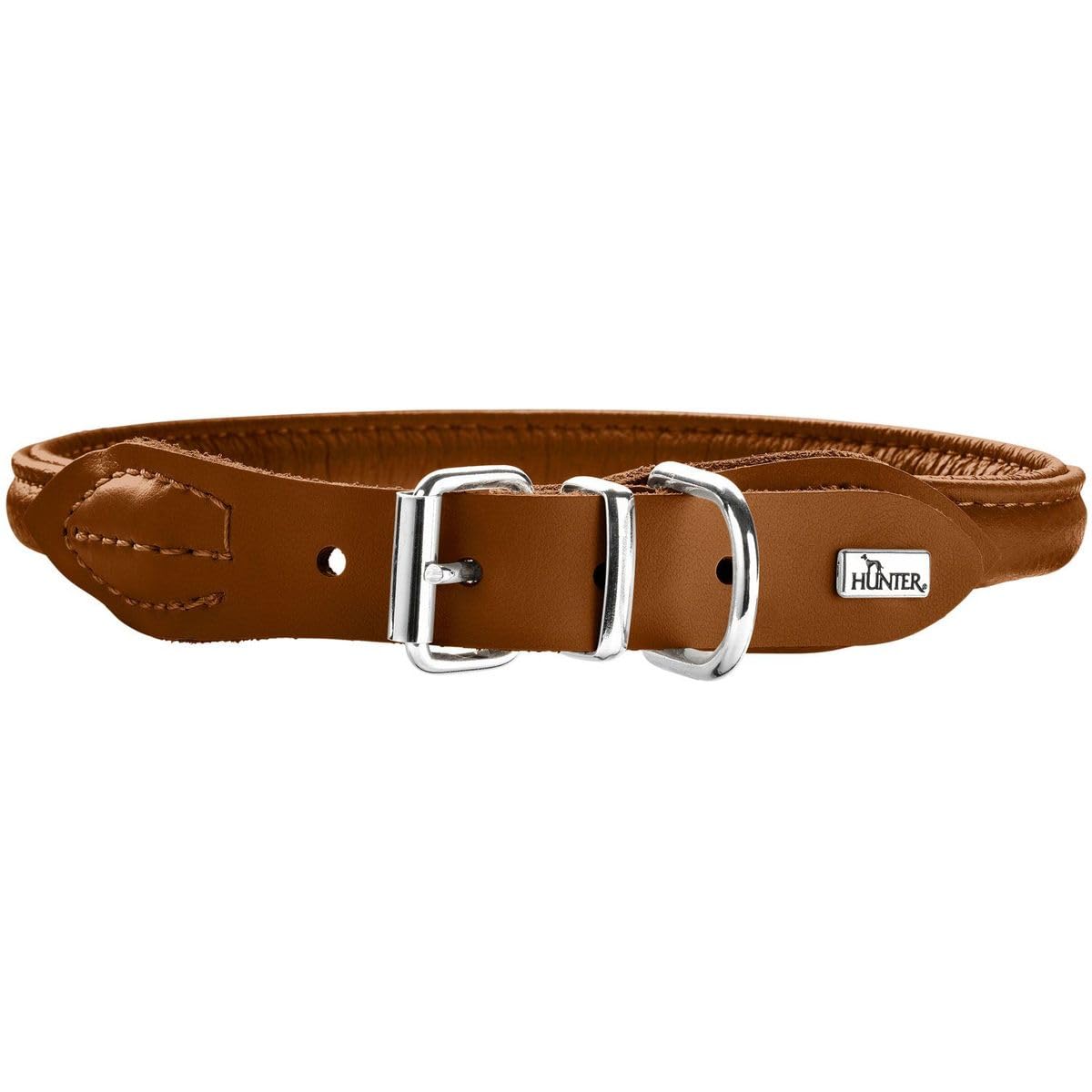 hunter-round-soft-elk-hundehalsband-elchleder-cognac-gr-e-55-fellschonend-rundge image 1