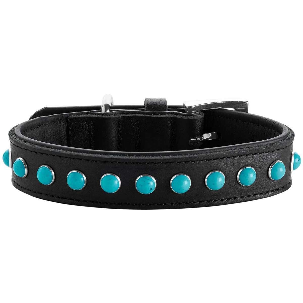 hunter-halsband-modica-gr-e-25-schwarz-rindsleder-mit-nappaleder-und-t-rkisfarbe image 1