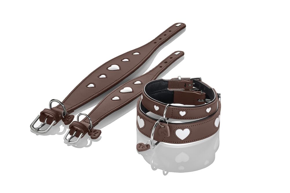 hunter-windhundhalsband-love-braun-schwarz-weiches-rindsleder-gepolstert-made-in image 7